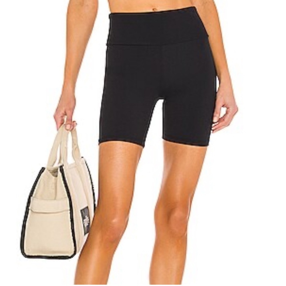 Lanston Sport Black robber Athletic biker Shorts 6 inch inseam